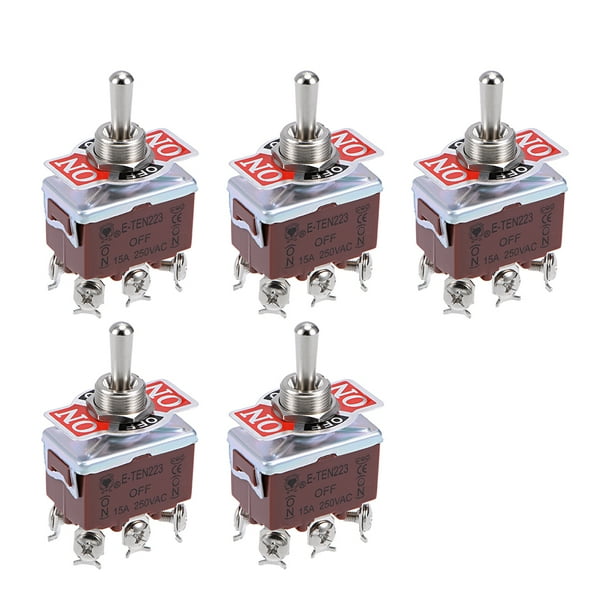 uxcell DPDT Momentary Rocker Toggle Switch Heavy-Duty 15A 250V 4P ON/Off Metal Bat 2pcs uxcell DPDT Momentary Rocker Toggle Switch Heavy-Duty 15A 250V 4P ON/Off Metal Bat 2pcs